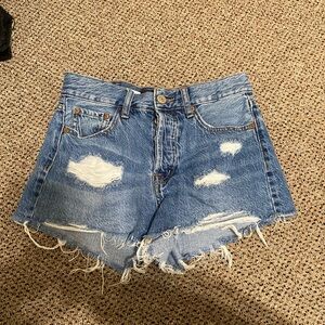 Aeropostale Light Blue Distressed Boyfriend Jean Shorts